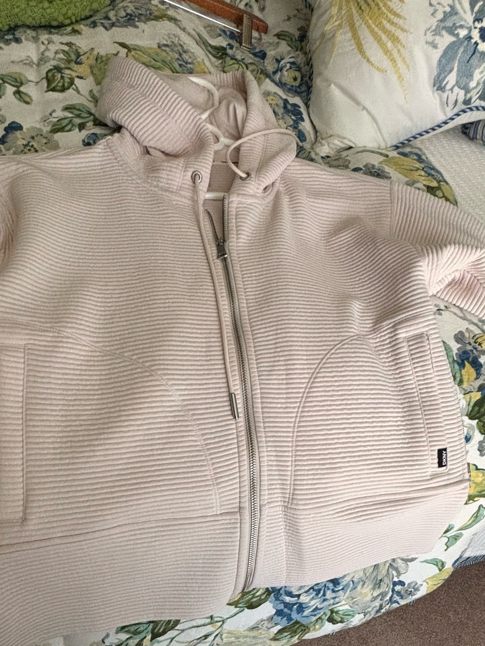 DKNY Sport Sand Ribbed Hooded Jacket